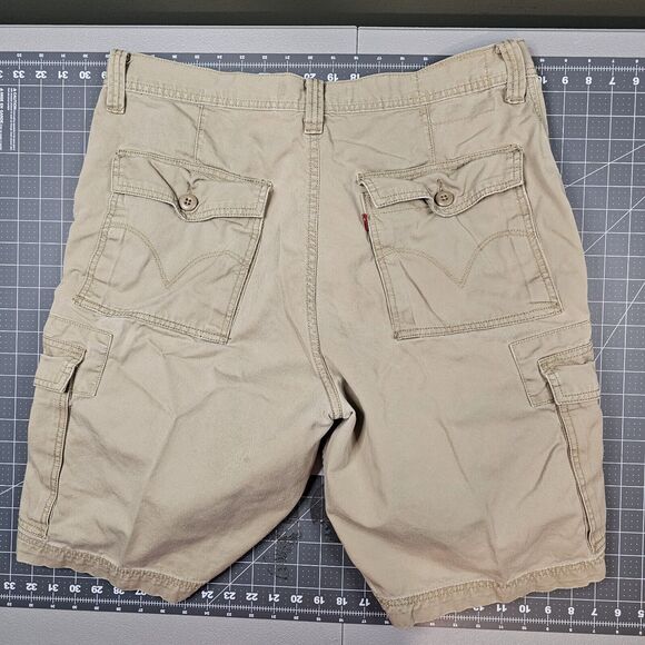 Levis Cargo Shorts Mens 36x10 Tan Baggy Loose Y2K 90s Streetwear Skater Preppy - Picture 8 of 14